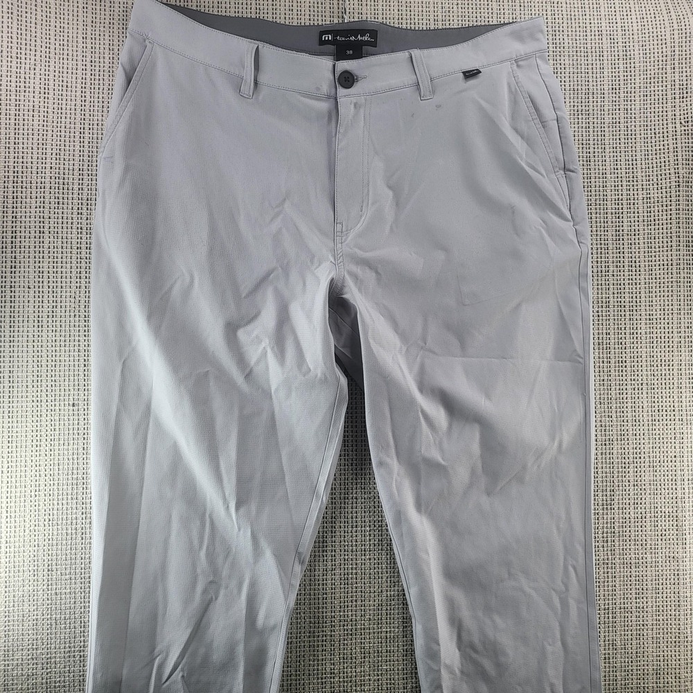 TravisMathew Pants Mens 39x33 Gray Golf Chino Performance Stretch Tech Casual
